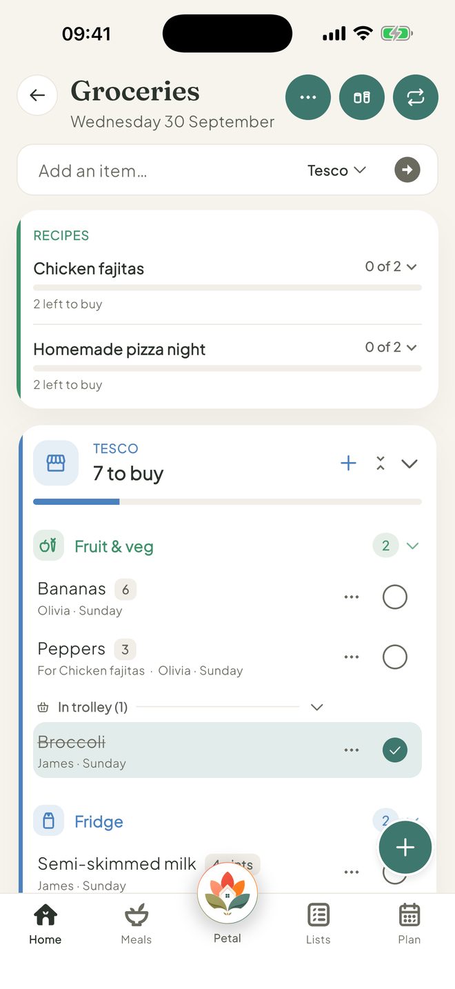 Open Groceries, in the Petal Home app