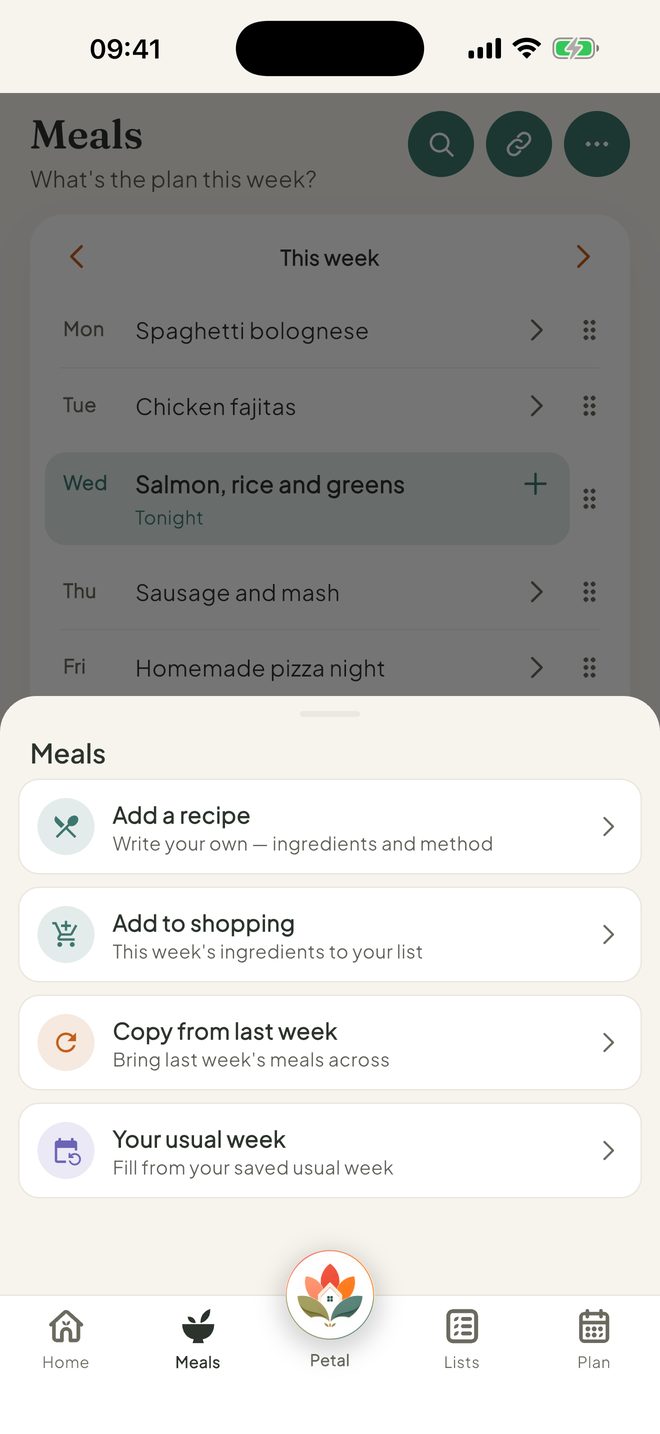 Meals in Petal Home Premium