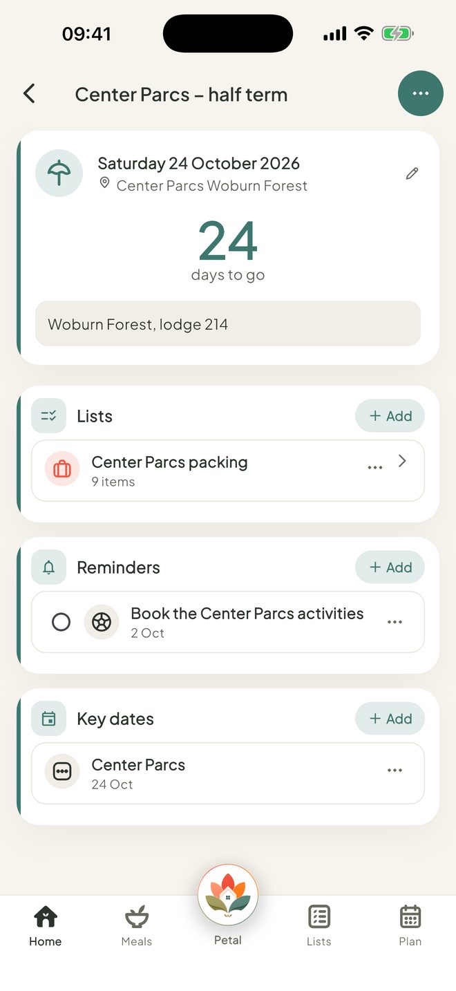 Countdowns in Petal Home Premium
