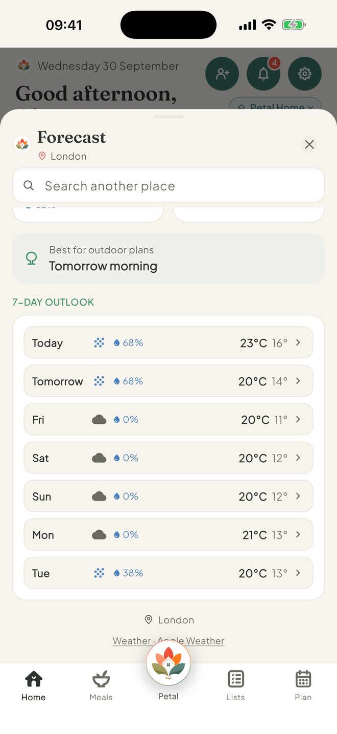 Check somewhere else, in the Petal Home app