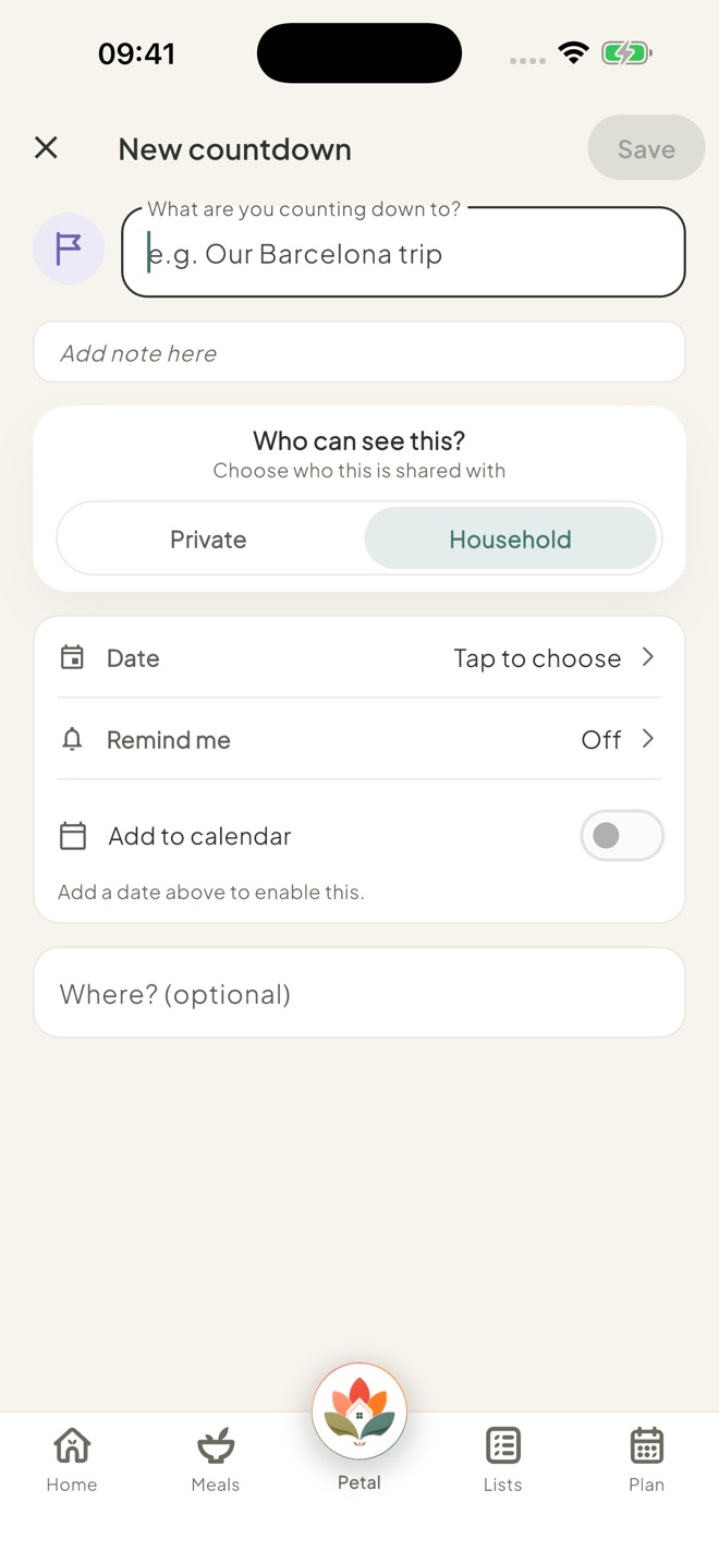 Fill it in, in the Petal Home app