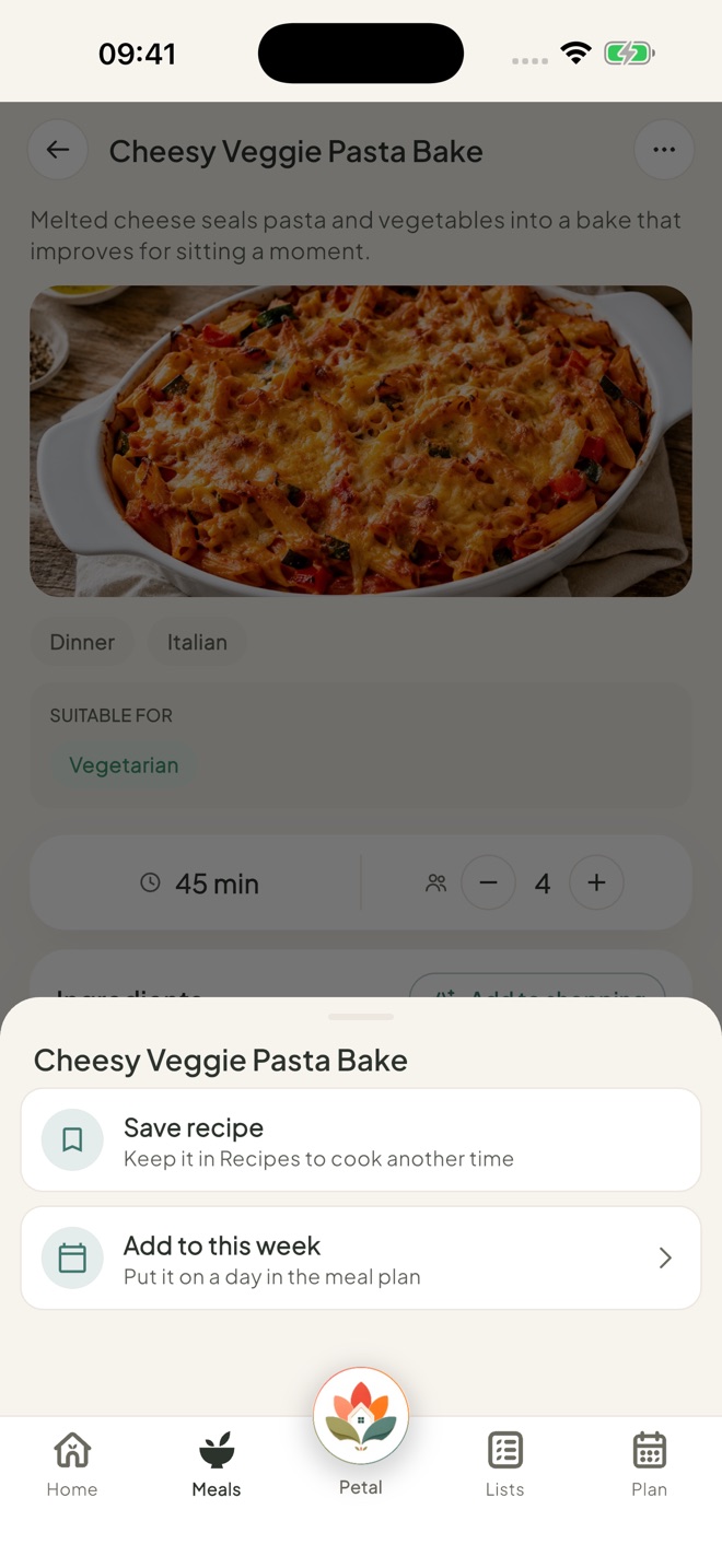 Save it, plan it or shop for it, in the Petal Home app