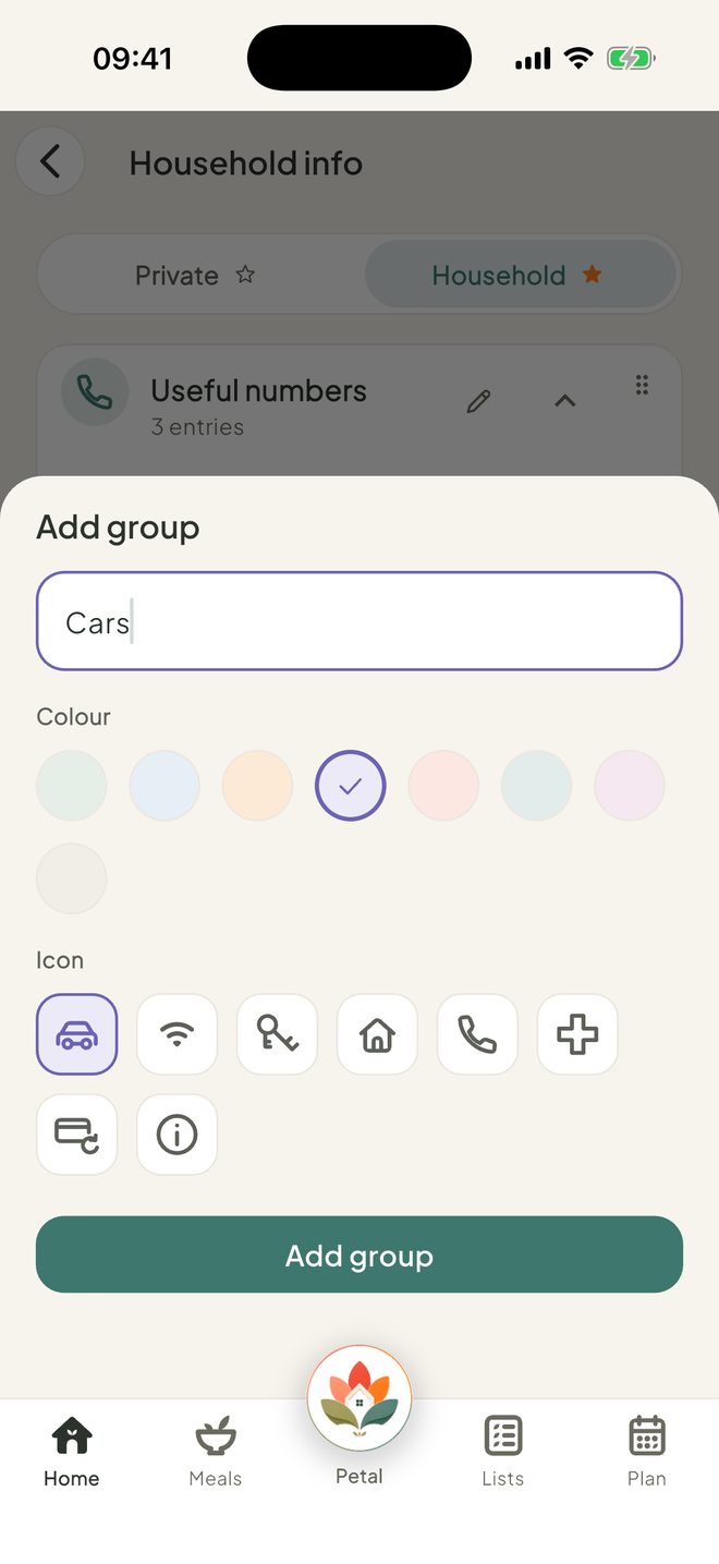 Make your own groups, in the Petal Home app