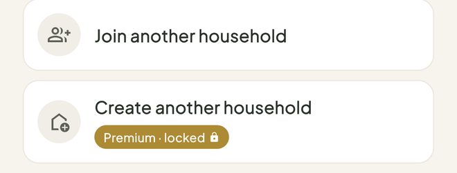 Create another household, in the Petal Home app