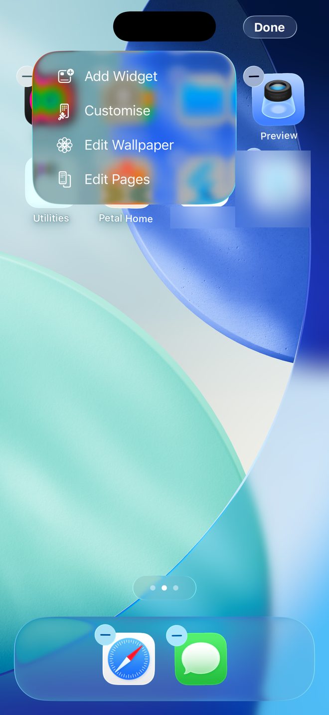 Start editing your Home Screen, in the Petal Home app