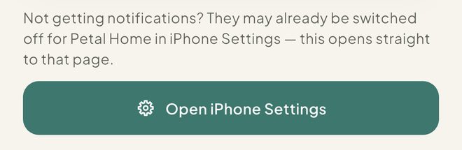 Not getting nudges?, in the Petal Home app