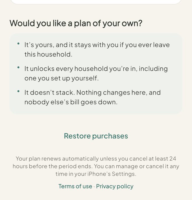 Already paid on another phone?, in the Petal Home app